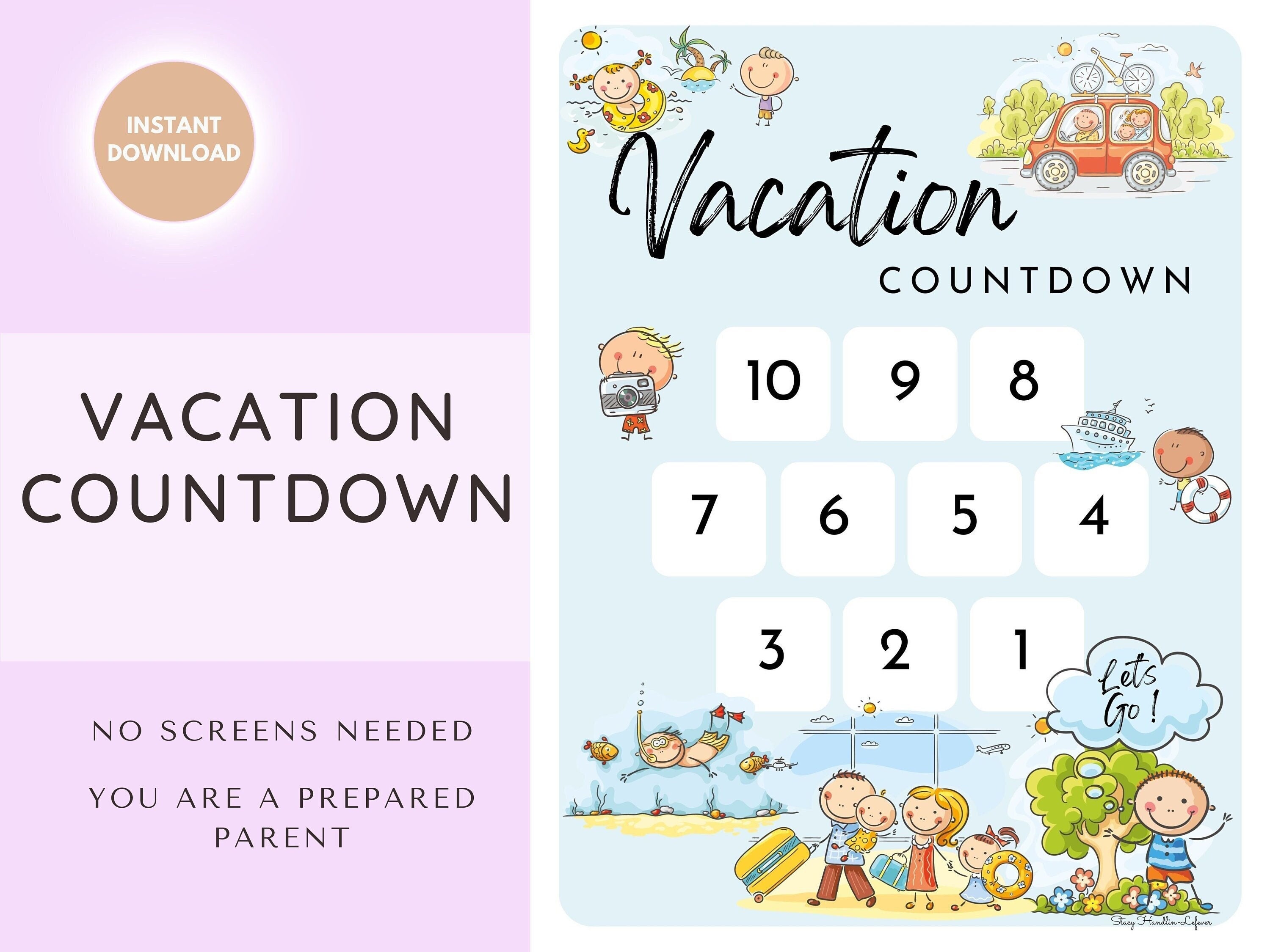 Vacation Countdown Instant Download Printable Interactive Countdown to ...