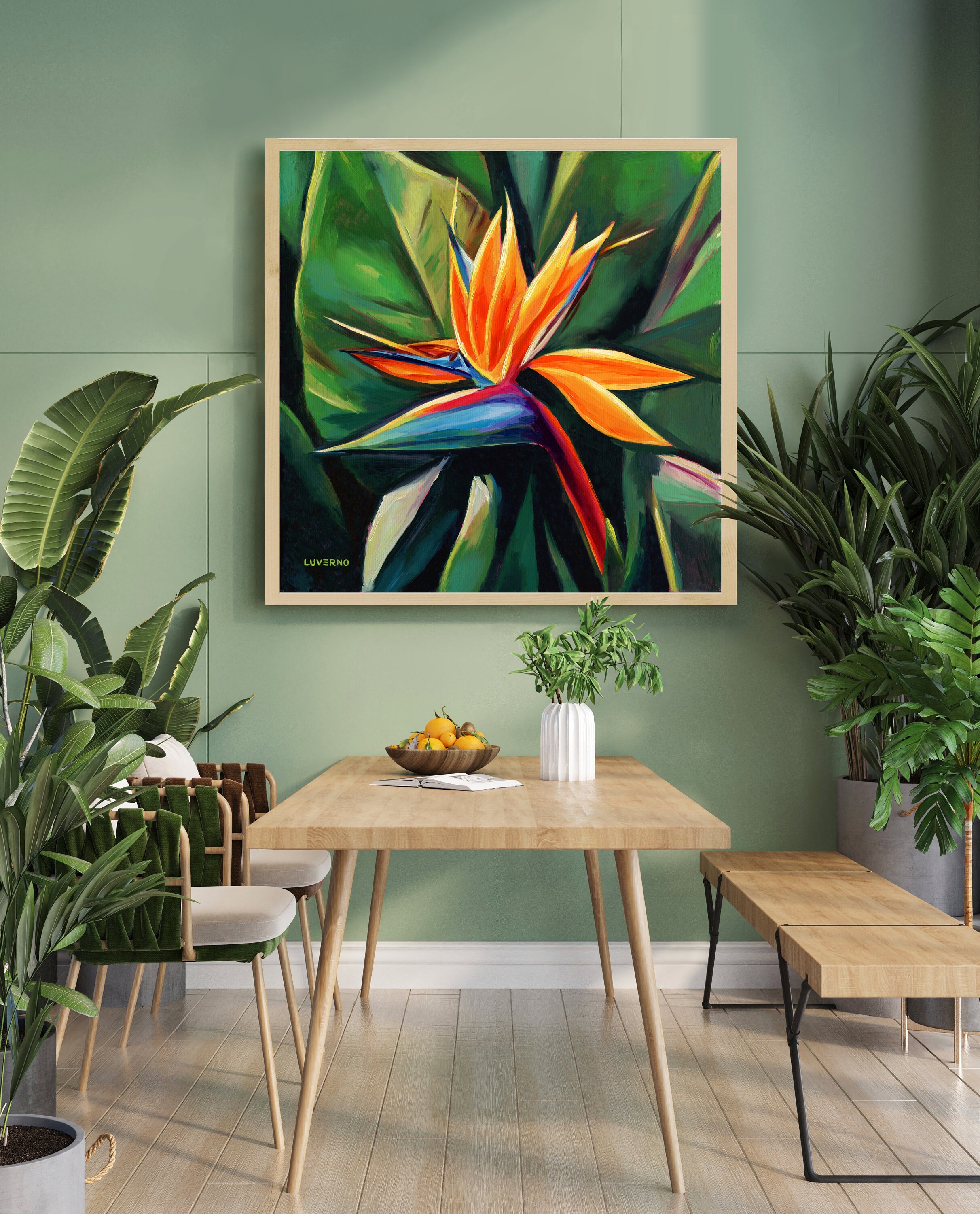 Tropical Orange Flower PRINT Floral Tropical Bathroom Decor - Etsy