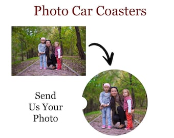Photo Car Coaster Set - Car Cup Holder Coaster - Car Coaster - Photo Coasters - Custom Coaster Set - Car Accessories (Set of Two)