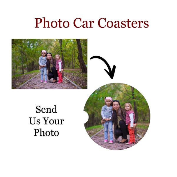 Photo Car Coaster Set - Car Cup Holder Coaster - Car Coaster - Photo Coasters - Custom Coaster Set - Car Accessories (Set of Two)