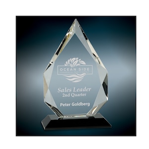 10&quot; Crystal Award Trophy - Crystal Glass Trophy - Personalized Retirement Award - Custom Employee Recognition Award - Gift for Work - Boss