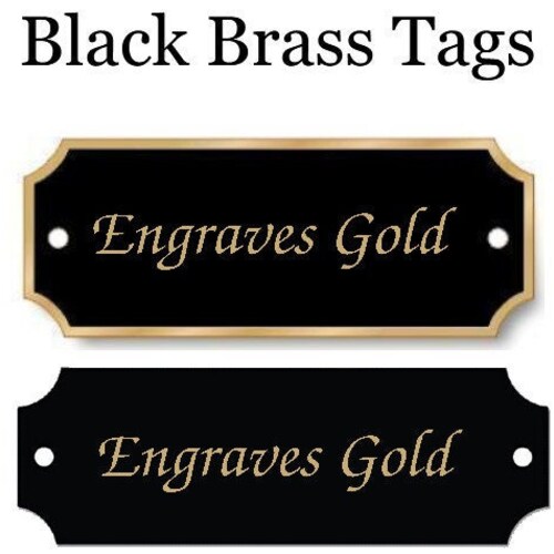 Engraved Solid Brass Black Plate Picture Frame Art Label Name Etsy
