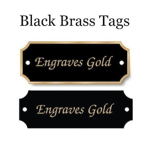 1" x 2.5" Engraved Name Plate - Metal Name plaque - Picture Frame - Black Brass Tag - Trophy Award Plate - Perpetual Plaque - Engraved Plate