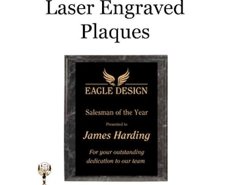Laser Engraved Plaque - Award Plaque - Plaque - Custom Plaque - Personalized Plaque - Recognition Plaque - Retirment Plaque - Service Plaque