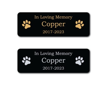 Laser Engraved Pet Urn Plaque - Custom Dog Urn Plate - Cat Ash Box - Pet Memorial Plate - Pet Remembrance Gift For Pet Loss - Engraved Plate