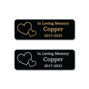 Metal Name Plate for Pet Urn - Engraved Name Plaque for Dog Cat Ash Box - Custom Engraved Pet Memorial Plate - Custom Name Sign for Pet Loss