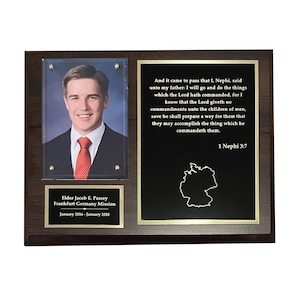 Mission Plaque for Missionary Plaque with Photo Gift LDS Missionary Plaques Custom Engraved Missionary Gift for Elder or Sister LDS Gifts