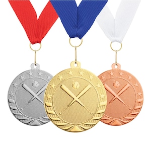 Baseball Medals Gold Silver Bronze Medals for Kids Medallion Customized Award Medals with Ribbon And Medal for Students Baseball Team Gift