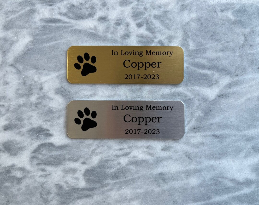 Pet Memorial Urn Plate Custom Memorial Plate Personalized Etsy
