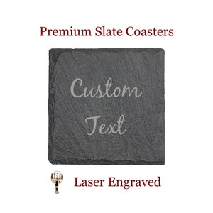 Slate Coasters Engraved - Engraved Coasters - Wedding Gift Coaster Set - Personalized Coasters - Custom Drink Coaster - Couples Gift - Home
