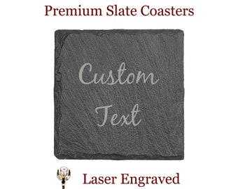 Slate Coasters Engraved - Engraved Coasters - Wedding Gift Coaster Set - Personalized Coasters - Custom Drink Coaster - Couples Gift - Home