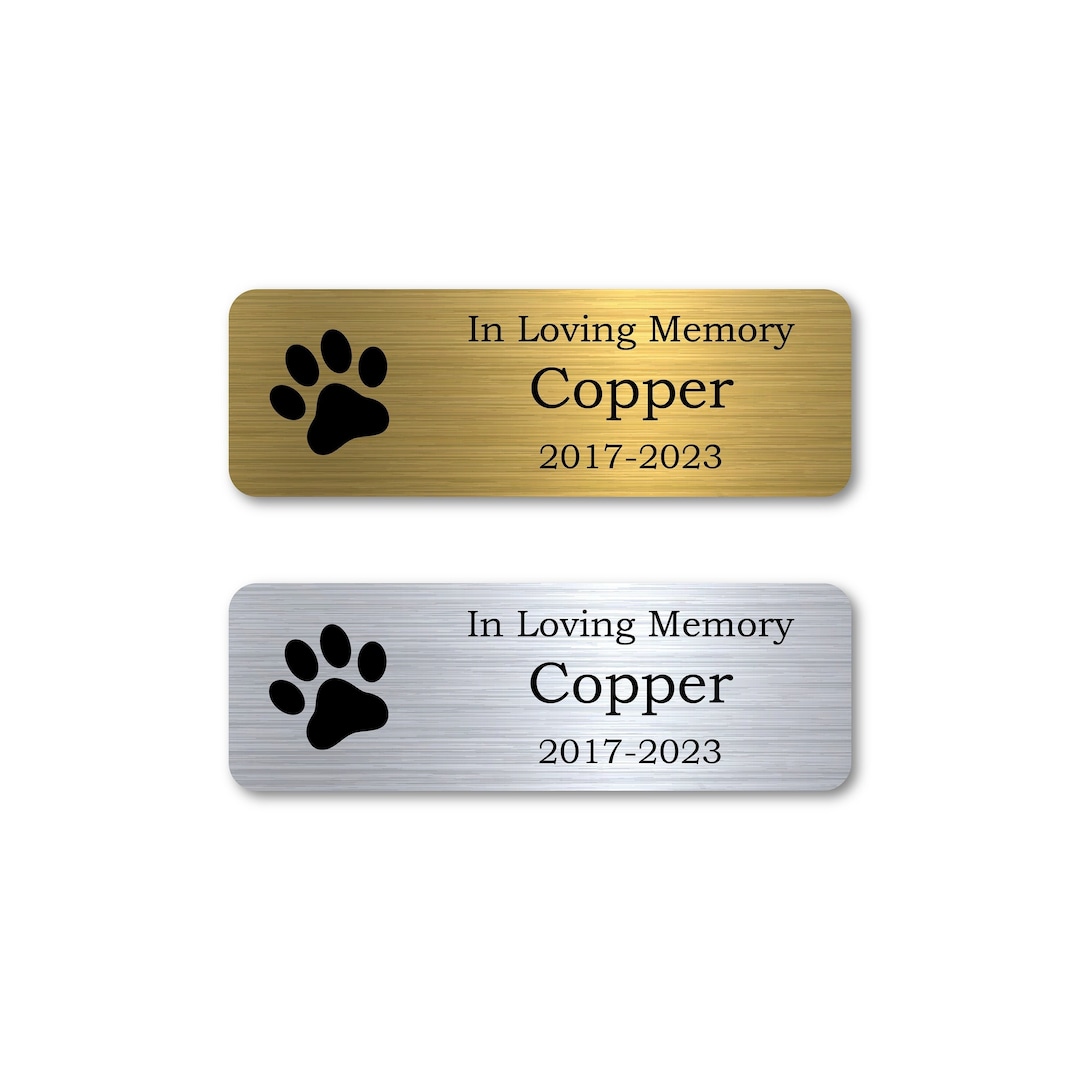 Pet Memorial Urn Plate Custom Memorial Plate Personalized Dog Metal Name Plate Cat Urn Memorial