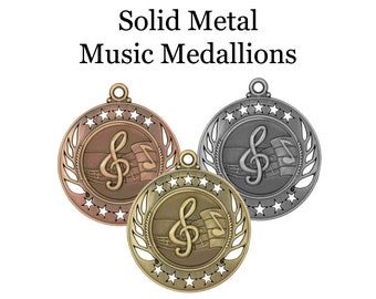 Music Award Medals - Personalized Treble Clef Award  - Piano, Orchestra, Band Awards - Composer Medal - Violin Instrument - Vocals Music
