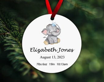 Baby's First Christmas Ornament - Personalized Baby Ornament - New Baby Christmas Ornament - Metal Personalized Christmas Ornament - BSE1