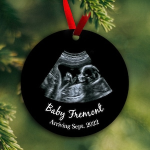 Ultrasound Christmas Ornament | Sonogram Ornament | Pregnancy Announcement Ornament | Gender Reveal Ornament | Babys First Christmas | Metal