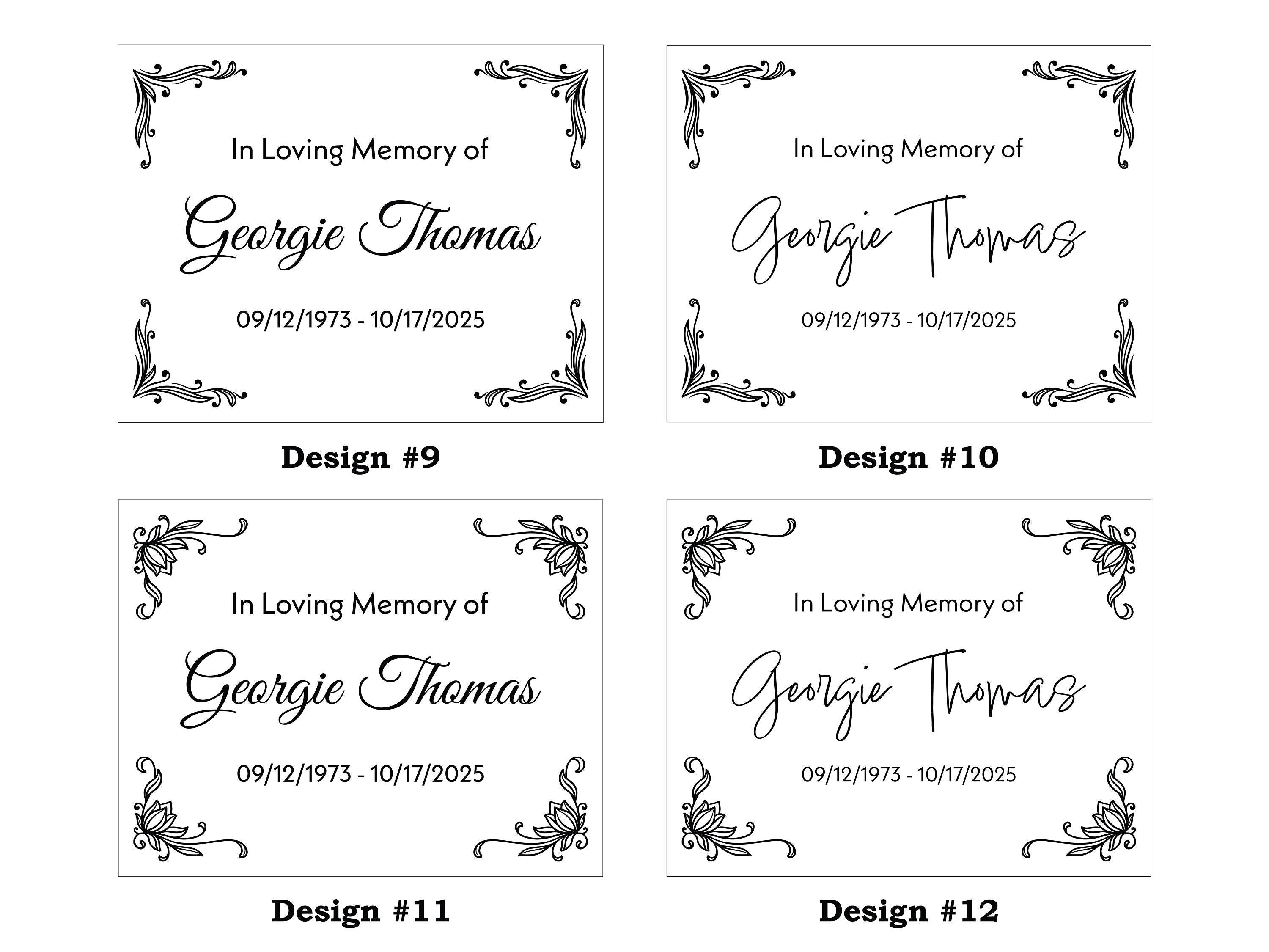 Garden Memorial Sign - Outdoor Memorial Sign - Memorial Wall Plaque ...