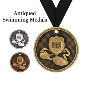 Antique Swim Medal Silver - Etsy