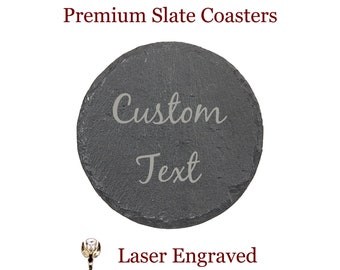 Slate Coasters Engraved - Engraved Coasters - Wedding Gift Coaster Set - Personalized Coasters - Custom Drink Coaster - Couples Gift - Home
