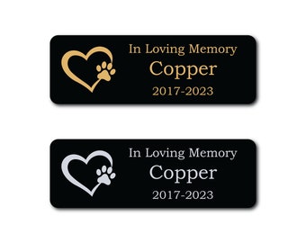 Engraved Plaque for Pet Urn - Laser Engraved Name Plate for Dog Cat Ash Box - Custom Pet Memorial Plate - Custom Name Sign for Pet Loss Gift
