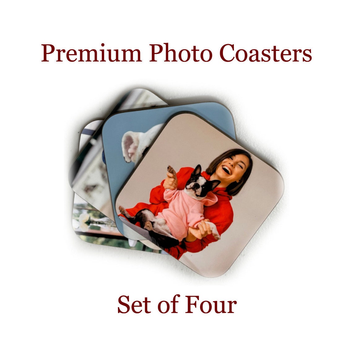 Photo Coasters Set Personalized Photo Coasters Custom Pet Etsy