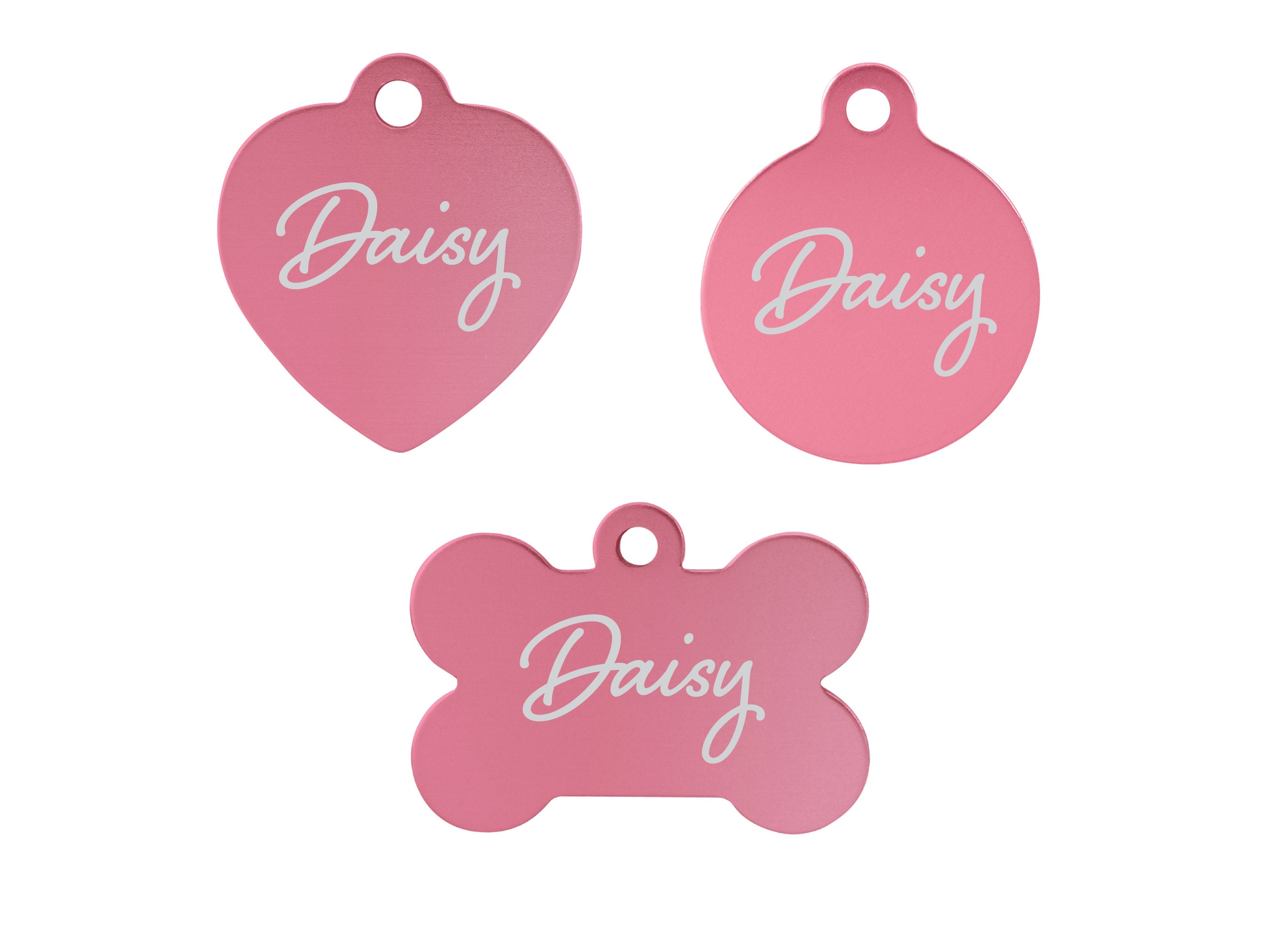Engraved Pet Tag Pink Pet Tag Personalized Pet ID Tags for Dogs ID Labels for Cats Dog Bone Dog Tags Heart Shaped ID Tags for Pet Etsy