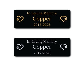 Laser Engraved Pet Urn Plaque - Custom Dog Urn Plate - Cat Ash Box - Pet Memorial Plate - Pet Remembrance Gift For Pet Loss - Engraved Plate