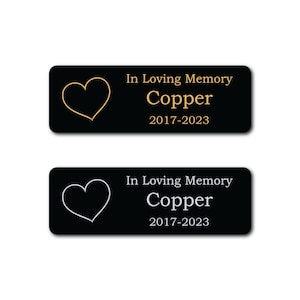 Metal Name Plate for Pet Urn - Engraved Name Plaque for Dog Cat Ash Box - Custom Engraved Pet Memorial Plate - Custom Name Sign for Pet Loss