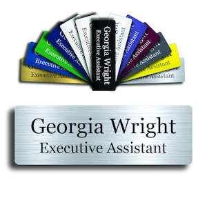 Laser Engraved Name Tags - Business Name Tags - Personalized Name Badge - Name Tags for Work - Magnetic Name Badge - Pin Name Tag - Engraved