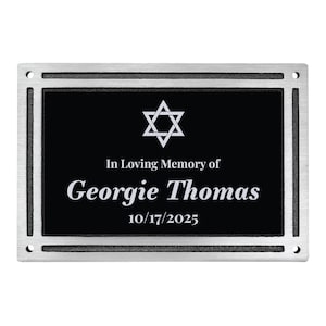 Star of David Memorial Sign - Outdoor Memorial Plaque - Jewish Memorial Marker - Engraved Star of David Sign - Religious Memorial Sign
