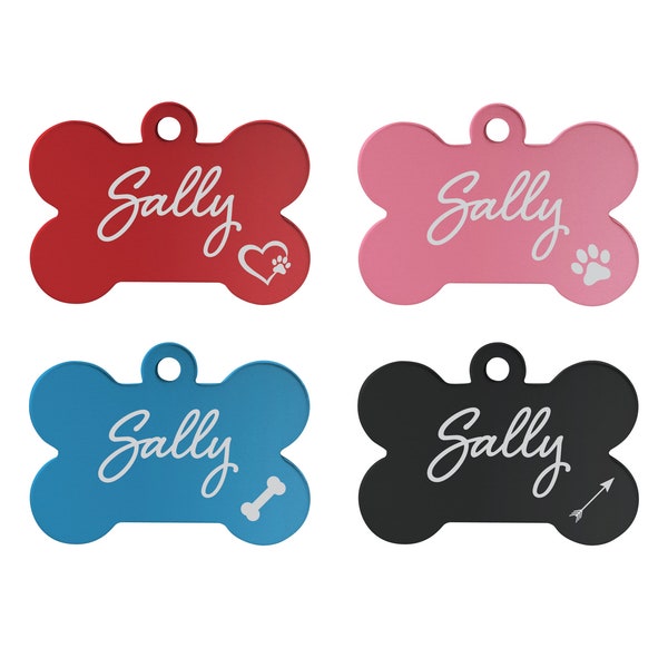 Dog Id Tags for Dogs - Dog Bone ID Tag - Dog Tags Engraved - Pet Tags Custom - Laser Engraved Pet Tags - Dog Name Tag - New Puppy Gifts Dog