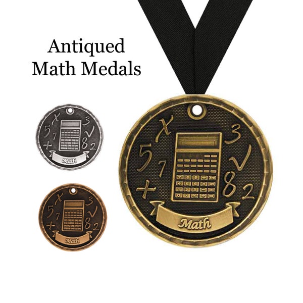 Math Award Medals - Personalized Mathematics Award - Custom Mathlete Award - Custom Engraved Math Competition Medal - Academic Medal