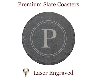 Slate Coasters Engraved - Engraved Coasters - Wedding Gift Coaster Set - Personalized Coasters - Custom Drink Coaster - Houswarming Gift Set