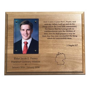 Mission Plaque for Missionary Plaque with Photo Gift LDS Missionary Plaques Custom Engraved Missionary Gift for Elder or Sister LDS Gifts