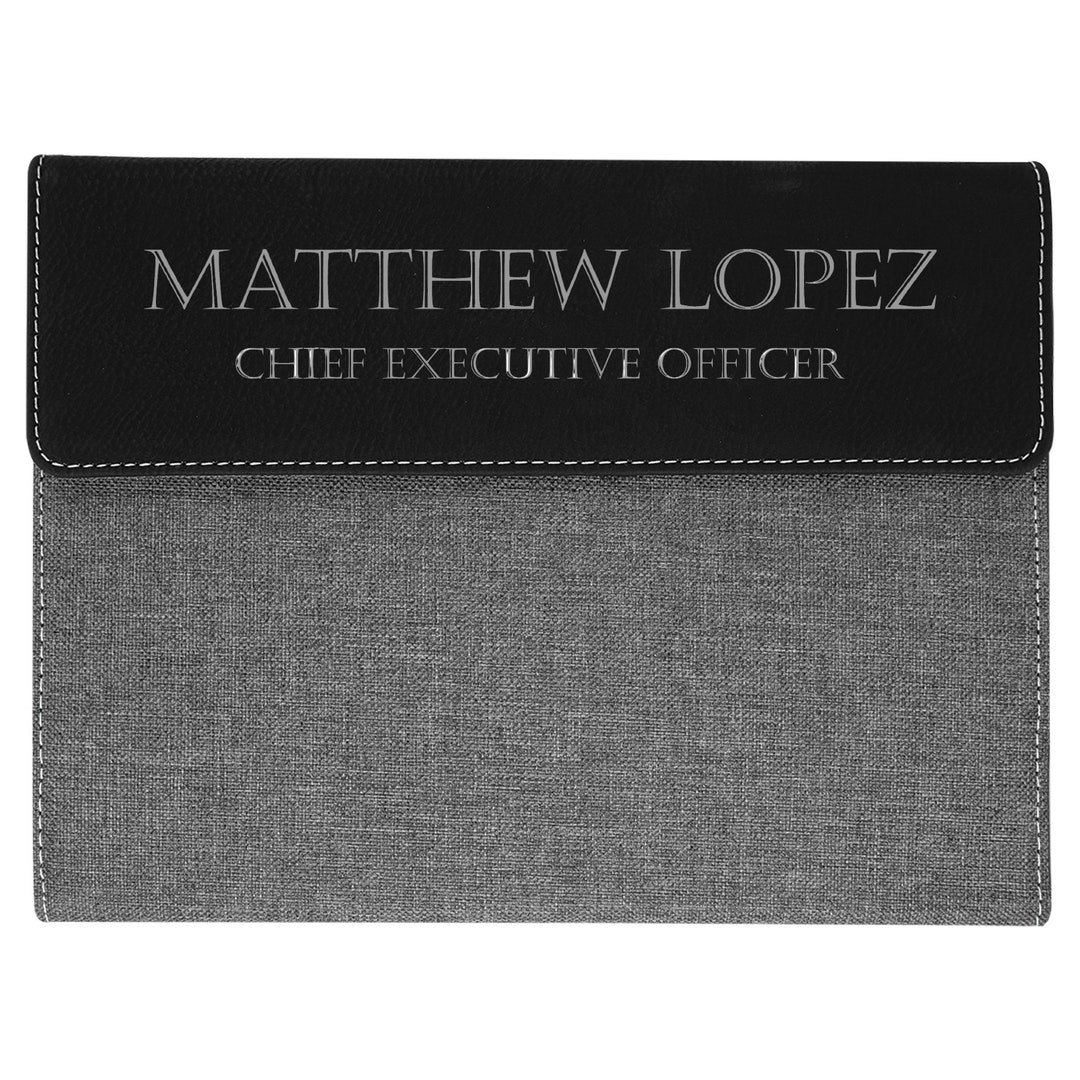 Custom Leather Canvas Padfolio Personalized Business Portfolio Laser