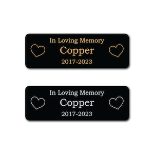 Metal Name Plate for Pet Urn - Engraved Name Plaque for Dog Cat Ash Box - Custom Engraved Pet Memorial Plate - Custom Name Sign for Pet Loss