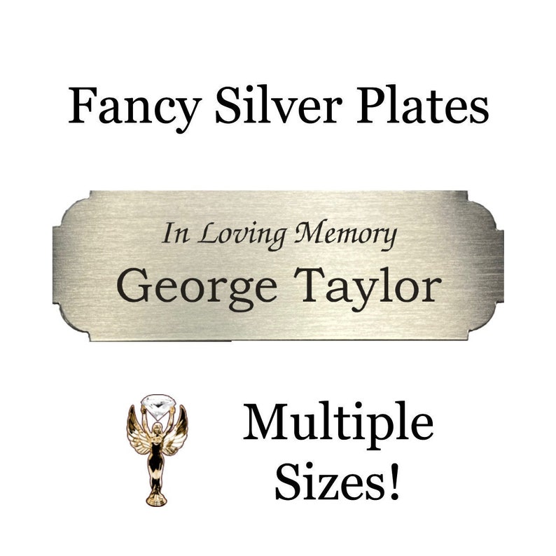 Fancy Silver Engraved Plate Metal Name Sign Picture Frame Etsy