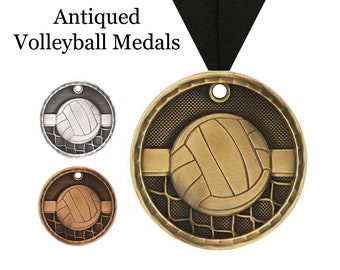Volleyball Award Medals - Personalized Volleyball Award - Volleyball Gifts - Youth Volleyball Awards - Custom Sports Medallion Engraved