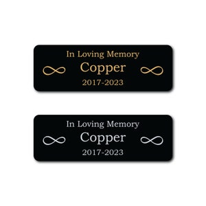 Metal Name Plate for Pet Urn - Engraved Name Plaque for Dog Cat Ash Box - Custom Engraved Pet Memorial Plate - Custom Name Sign for Pet Loss