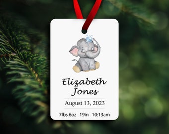 Baby's First Christmas Ornament - Personalized Baby Ornament - New Baby Christmas Ornament - Metal Personalized Christmas Ornament - BSE1