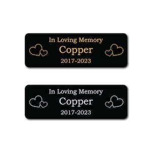 Metal Name Plate for Pet Urn - Engraved Name Plaque for Dog Cat Ash Box - Custom Engraved Pet Memorial Plate - Custom Name Sign for Pet Loss