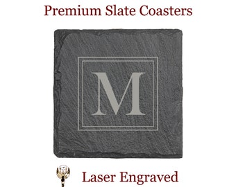 Slate Coasters Engraved - Engraved Coasters - Wedding Gift Coaster Set - Personalized Coasters - Custom Drink Coaster - Houswarming Gift Set