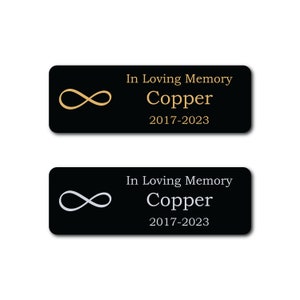 Metal Name Plate for Pet Urn - Engraved Name Plaque for Dog Cat Ash Box - Custom Engraved Pet Memorial Plate - Custom Name Sign for Pet Loss