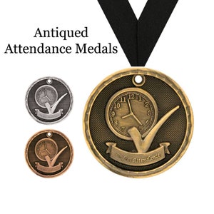 Perfect Attendance Award Medals - Attendance Medallion - Gift for Students - Award Medal Recognition - Gold Medallion - Recognition Gift