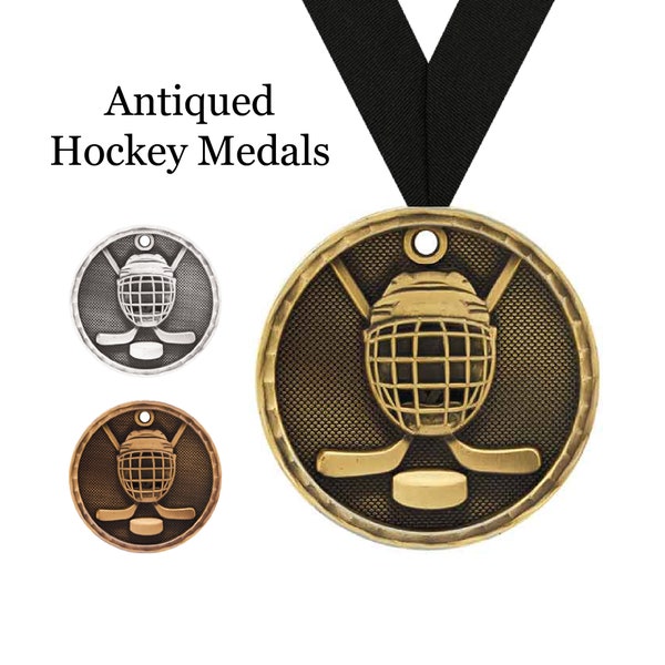 Hockey Award Medals - Personalized Hockey Award - Hockey Team Gifts - Youth Hockey Awards - Custom Sports Medallion Engraved - Hockey Award