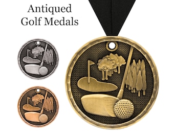 Golf Award Medals - Personalized Golf Award - Golf Tournament Team Gifts - Youth Golf Awards - Custom Sports Medallion Engraved - Golf Award