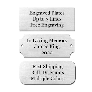 1" x 3" Metal Name Plate - Metal Name Sign - Picture Frame Plate - Wedding Sign Plate - Trophy Award Plate - Metal Plaque - Engraved Plate