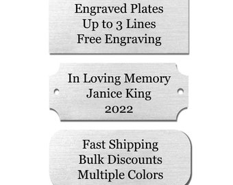 1" x 3" Metal Name Plate - Metal Name Sign - Picture Frame Plate - Wedding Sign Plate - Trophy Award Plate - Metal Plaque - Engraved Plate