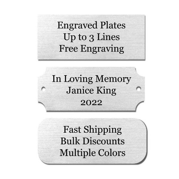 1" x 3" Metal Name Plate - Metal Name Sign - Picture Frame Plate - Wedding Sign Plate - Trophy Award Plate - Metal Plaque - Engraved Plate