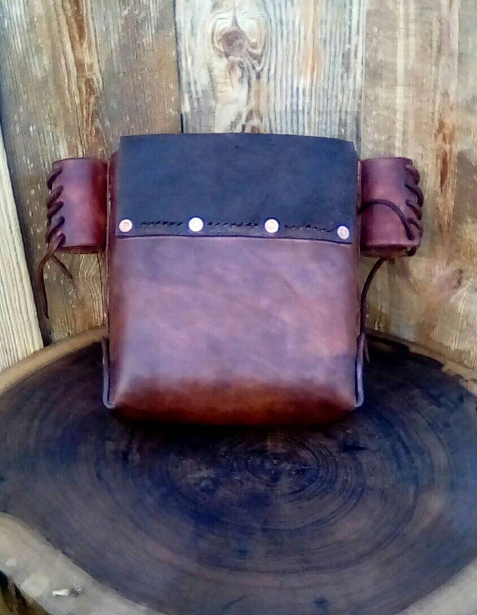 Leather Bolt Bag with Bulll Pin Cuffs Etsy