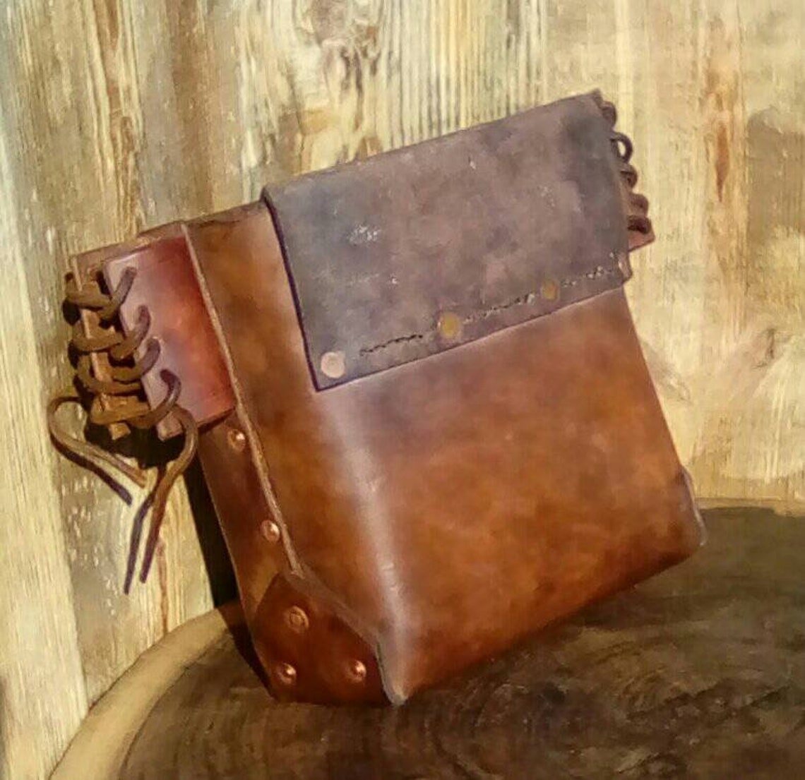 Leather Bolt Bag with Bulll Pin Cuffs Etsy